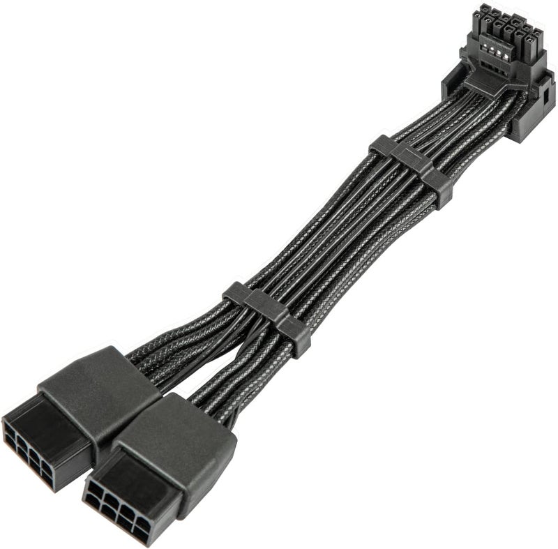 JOYJOM 12VHPWR 90 Degree Adapter to 2X 8Pin: 16AWG 16 PIN GPU Right Angle PCI-E 5.0 Extension for for Graphic Card GPU 12+4pin RTX 3090Ti 4070Ti 4080 4090 (Type A) - Image 1
